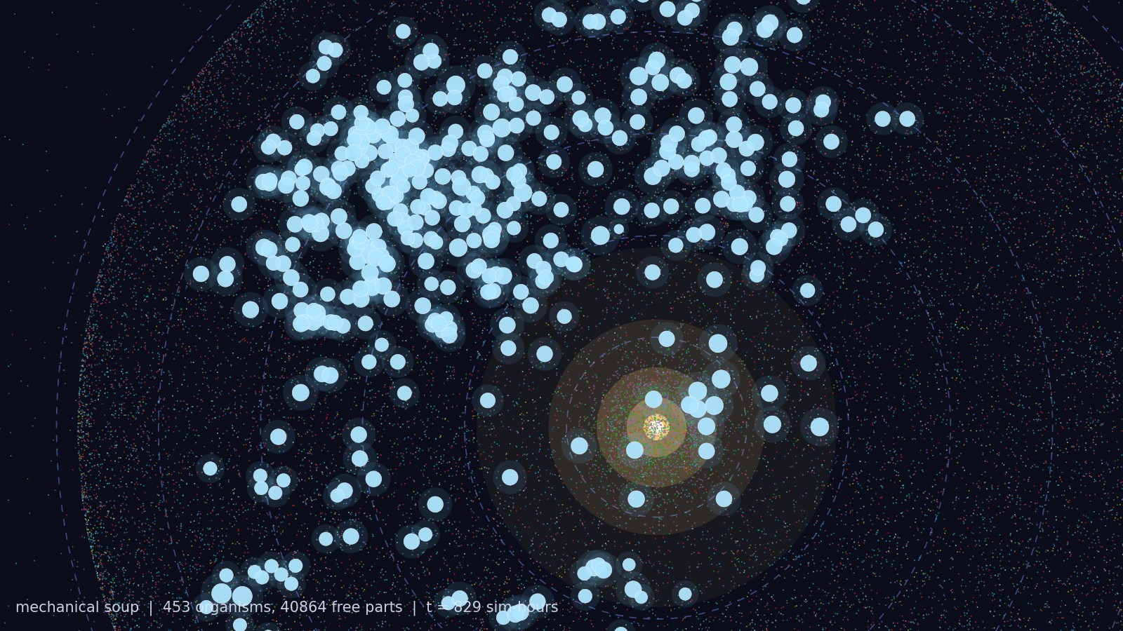 Evolved structures in the zero-g soup